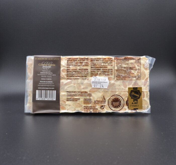 Maison Duret epicerie fine Libourne Turron alicante recto coloma garcia verso