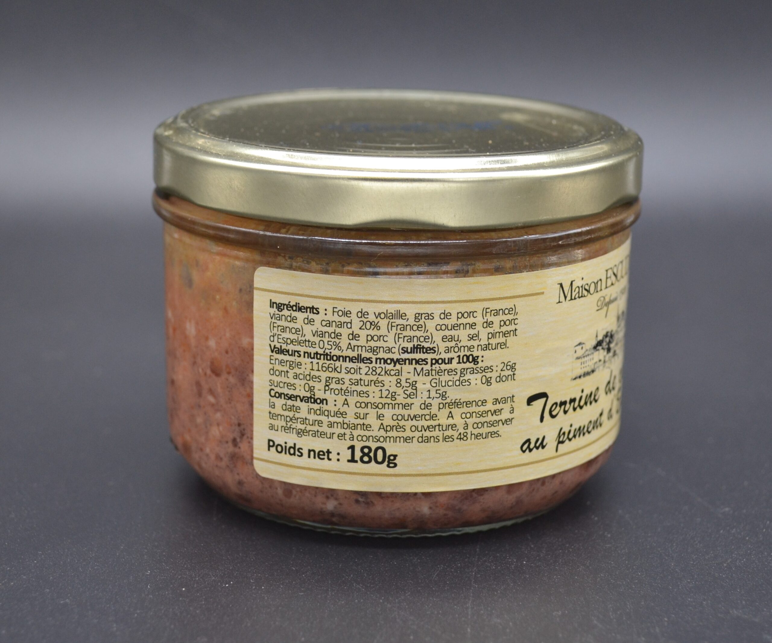 Terrine canard piment verso